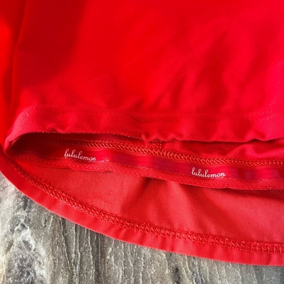 Lululemon Y2K Run Track Attack Love Red Twin Stripe Skirt Short Skort size 6 - Picture 9 of 16